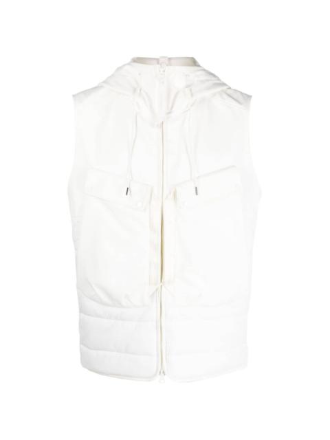 stand-up collar hooded gilet
