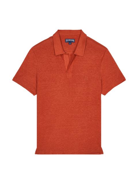 Men Linen Jersey Polo Solid