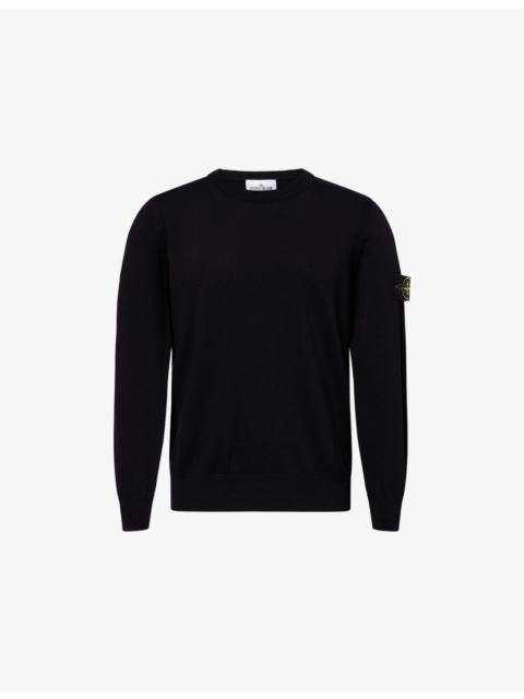 Stone Island Badge Crewneck Cotton-Knit Jumper