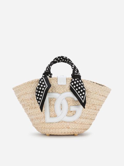 Small straw Kendra bag with DG logo