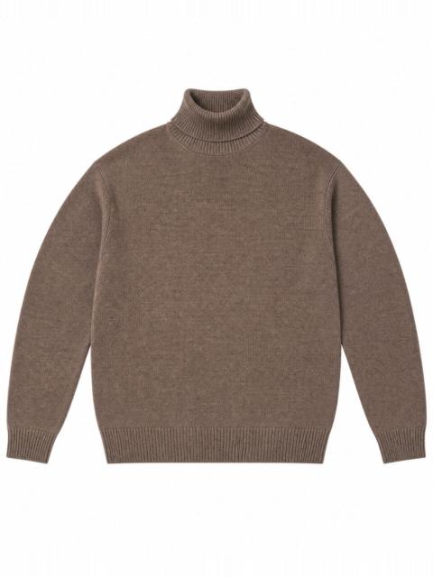 The Kooples BROWN WOOL TURTLENECK SWEATER