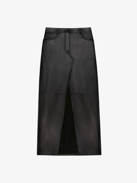 Givenchy SKIRT IN LEATHER WITH SLIT
