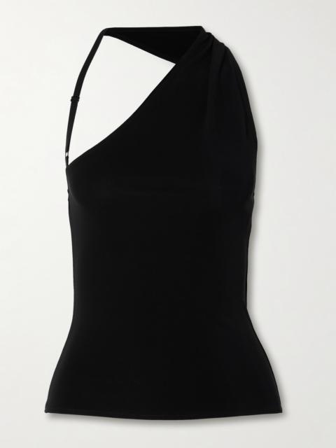 courrèges Asymmetric Cutout Stretch-crepe Tank