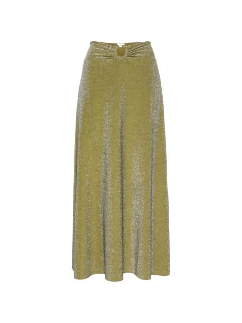 Johanna Ortiz ring-detail lurex midi skirt