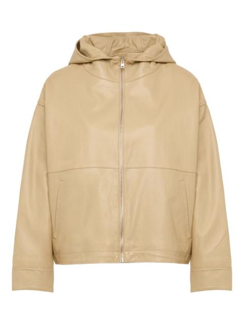 Yves Salomon hooded leather jacket