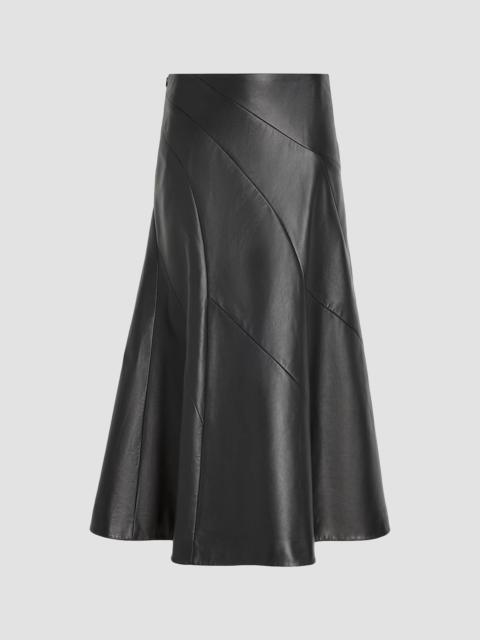 Proenza Schouler Women's Kenza Leather A-Line Midi Skirt - Black