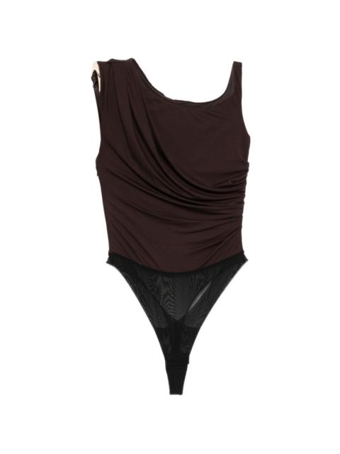 ELISABETTA FRANCHI draped one-shoulder bodysuit