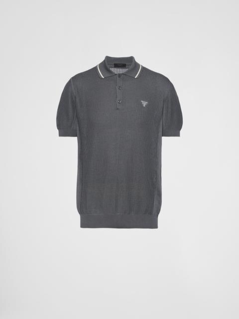 Silk and cotton polo shirt