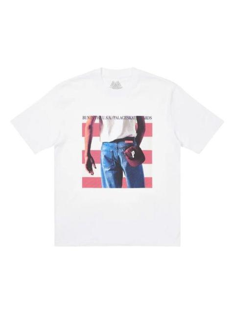 PALACE Bun 백색 특성 본 인쇄 짧은 소매 Unisex P20TS069에 태어난 PALACE