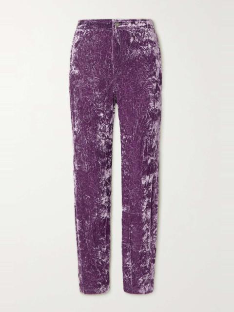 SAINT LAURENT Crushed-velvet skinny pants