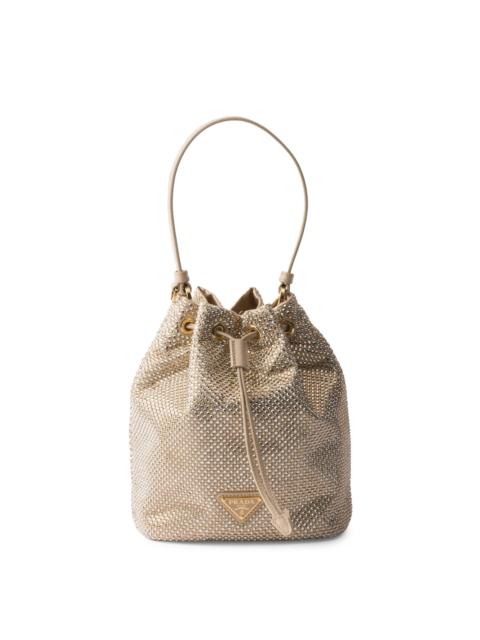 Prada Women's Crystal-Studded Satin Mini-Bag - Beige Khaki