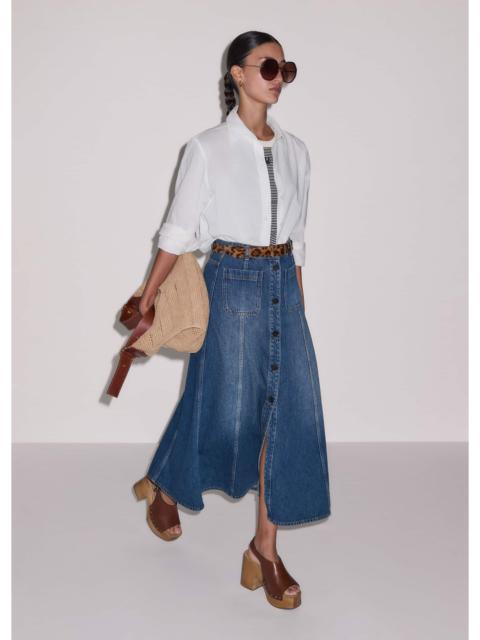 ME+EM Panelled Denim Maxi Skirt