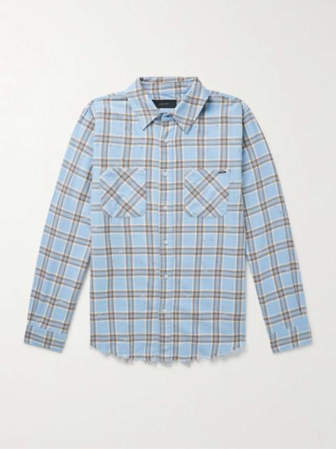 Tシャツ・カットソー AMIRI AMIRI SHOTGUN FLANNEL SHIRT (AMSTFL1009 CHOCOLATE) Amiri Shotgun Flannel Shirt in Chocolate | FWRD