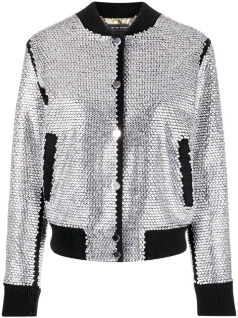 PHILIPP PLEIN crystal-embellished bomber jacket