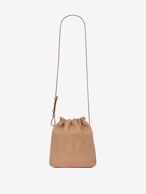 rive gauche laced bucket bag in smooth leather