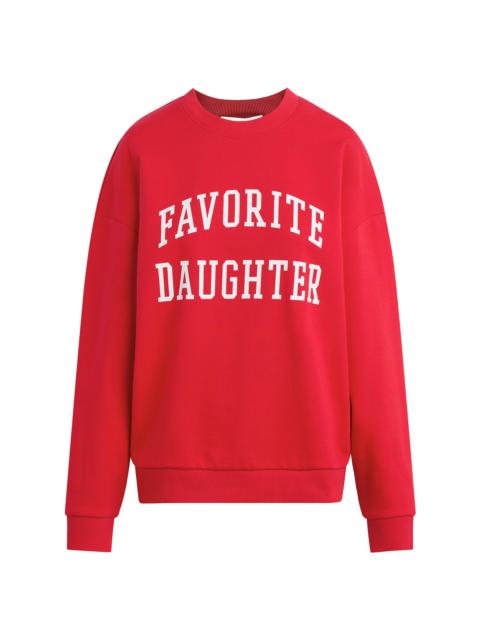 Favorite Daughter Women's Collegiate Oversized Logo Cotton-Blend Sweatshirt - Haute Rouge