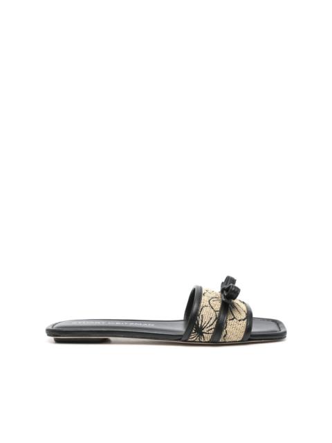 Stuart Weitzman floral-detail slides