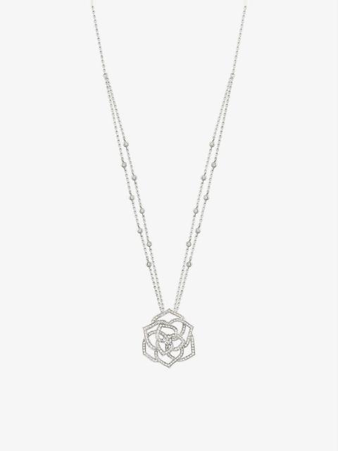 Piaget Piaget Rose 18ct white-gold and 1.7ct brilliant-cut diamond pendant necklace