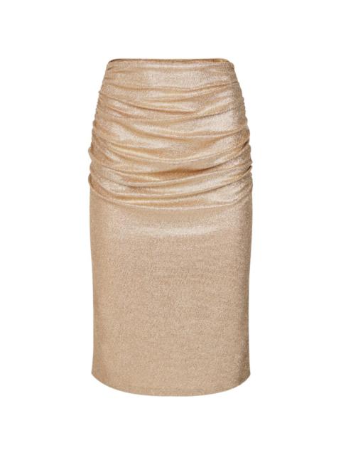 draped lurex pencil skirt
