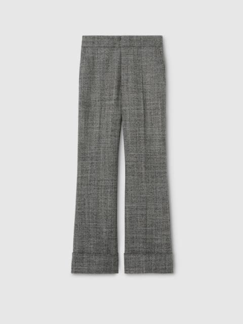 GUCCI Wool grisaille pants with embroidery