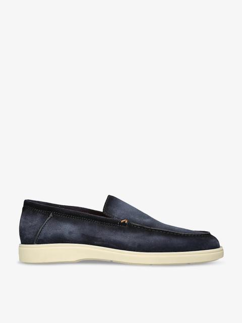 Santoni Detroit contrast-sole suede loafers