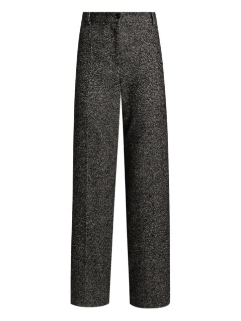 herringbone-pattern trousers