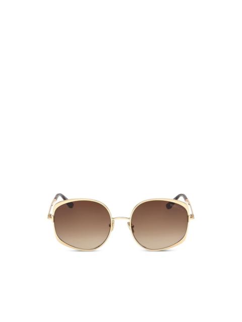 TOM FORD browline oval-frame sunglasses