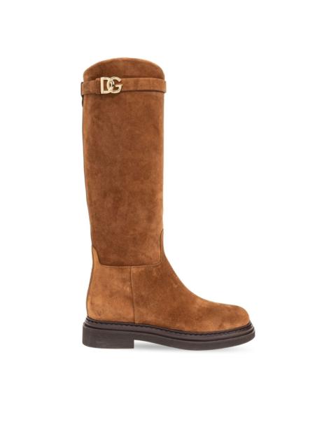 Dolce & Gabbana DG-logo suede boots