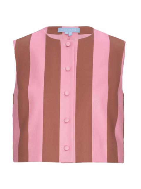 Hill House Home Women's The Rosalie Top - Coral Cabana Stripe