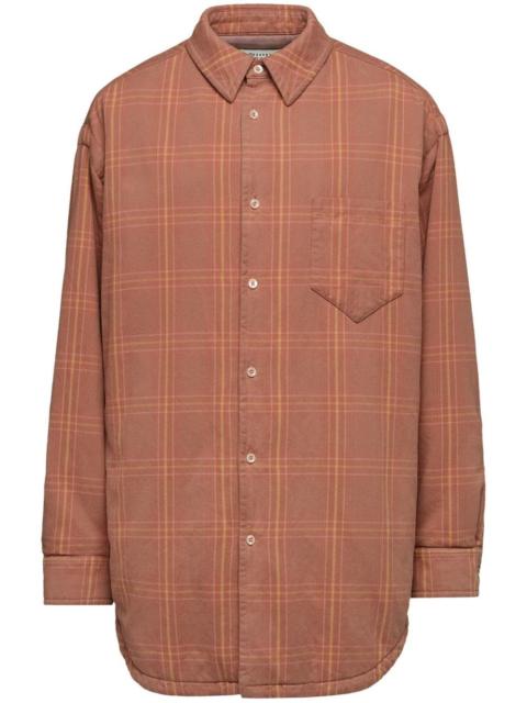 checked long-sleeved shirt
