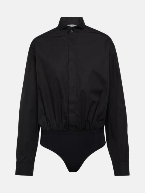 ALAÏA Archetypes hooded denim and stretch-lace bodysuit