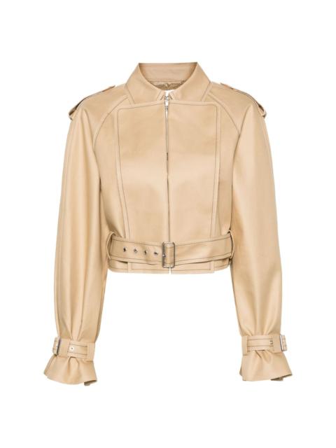Victoria Beckham raw-cut cotton biker jacket