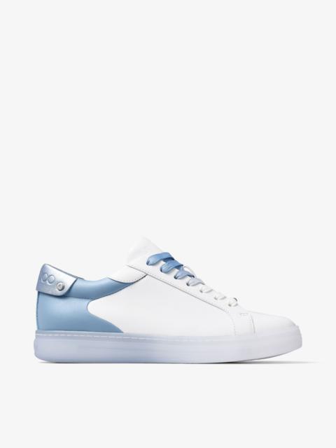 JIMMY CHOO Rome/F
White and Smoky Blue Leather Low-Top Trainers