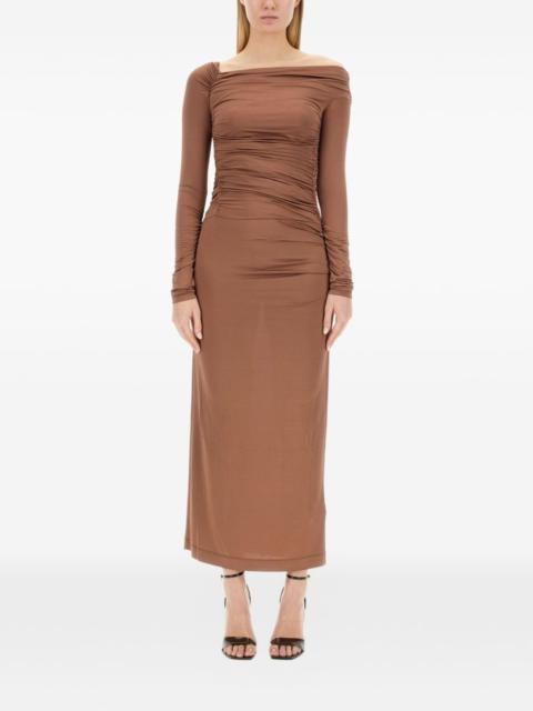 Helmut Lang off-shoulder midi dress