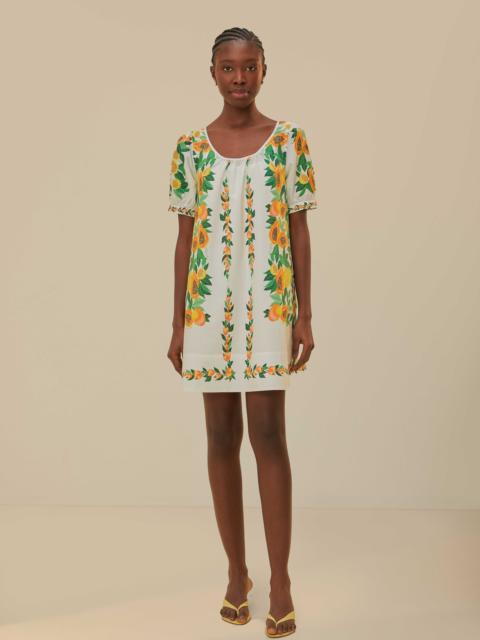 FARM RIO Papaya Salad Scarf Mini Dress