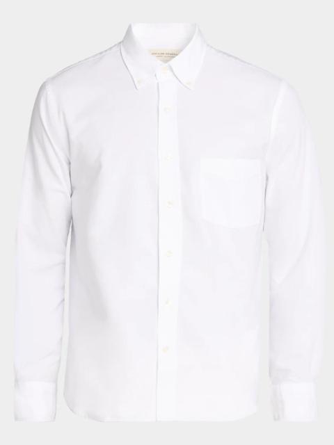 OFFICINE GÉNÉRALE Men's Cotton Oxford Pocket Button-Down Shirt