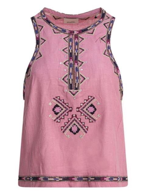 embroidered sleeveless tank top