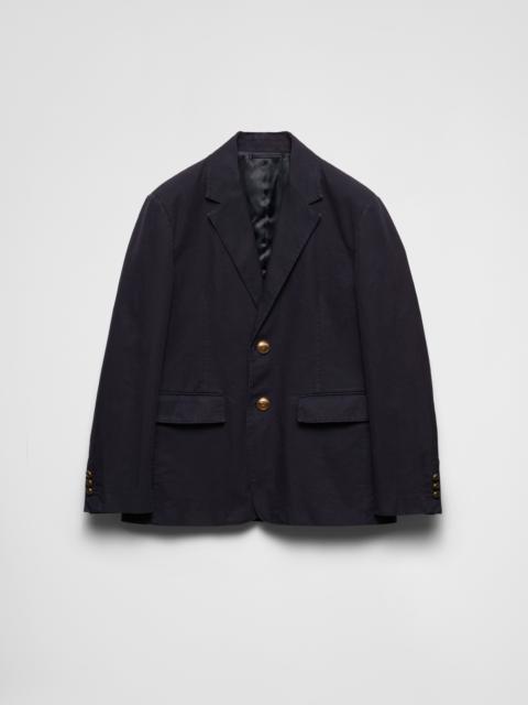 Technical cotton single-breasted jacket