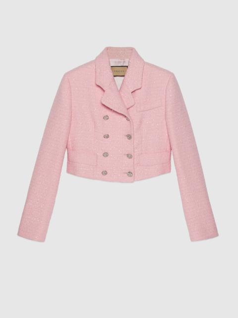 GUCCI Cropped tweed jacket with sequins