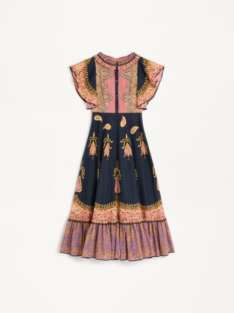 MIDI DRESS IN MUSSOLA COTONE MIX STAMPE
