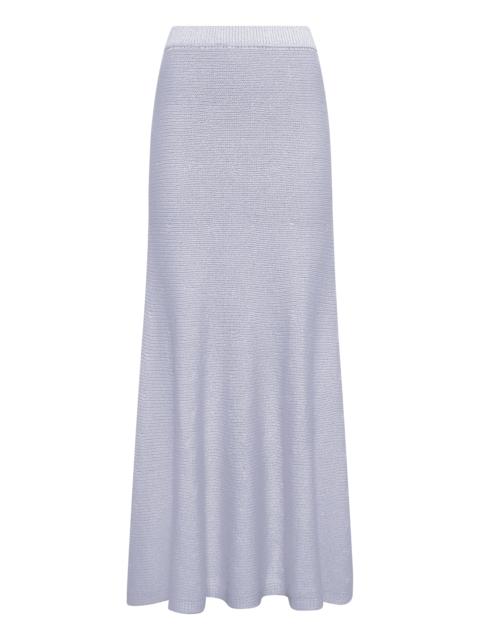 GABRIELA HEARST Manni Knit Maxi Skirt in Light Blue Cashmere