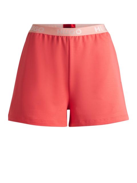 HUGO LOGO-WAISTBAND SHORTS IN TERRY