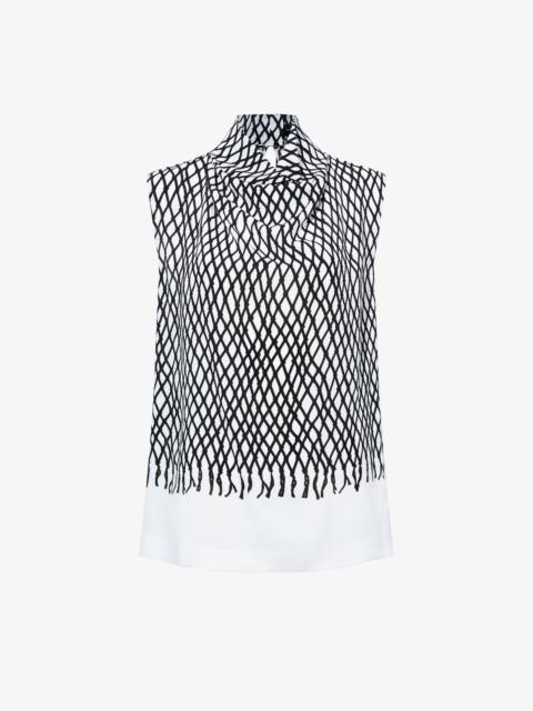 Proenza Schouler Valerie Top in Printed Viscose Crepe