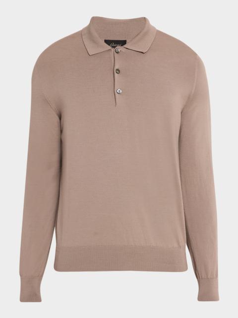 Brioni Men & apos;s Cashmere-Silk Polo Sweater