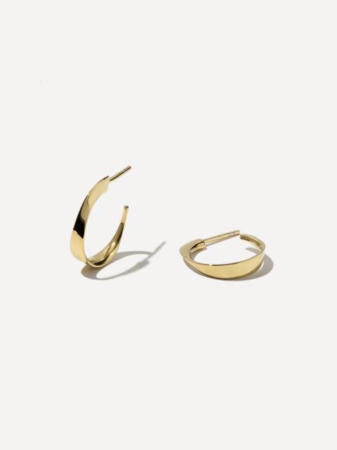 Otiumberg 14ct Gold-Plated Vermeil Silver Small Twisted Wave Hoop Earrings
