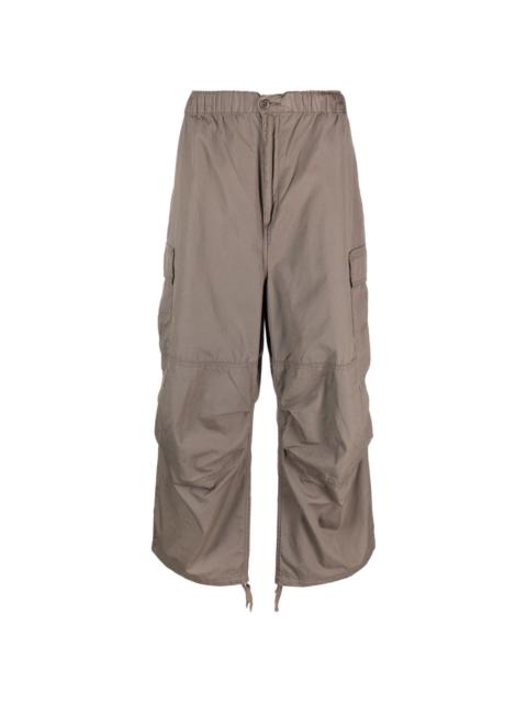 cargo-pockets drop-crotch trousers