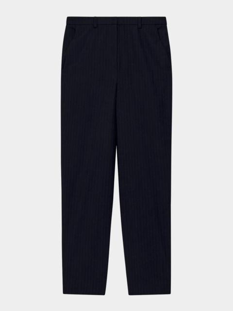 EMPORIO ARMANI Pinstriped Wool-Blend Straight-Leg Trousers