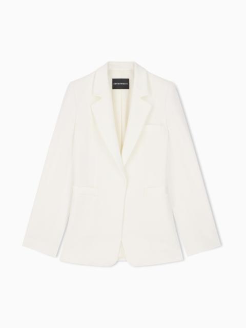 EMPORIO ARMANI BLAZER IN ENVER SATIN WITH BUTTONED CUFFS