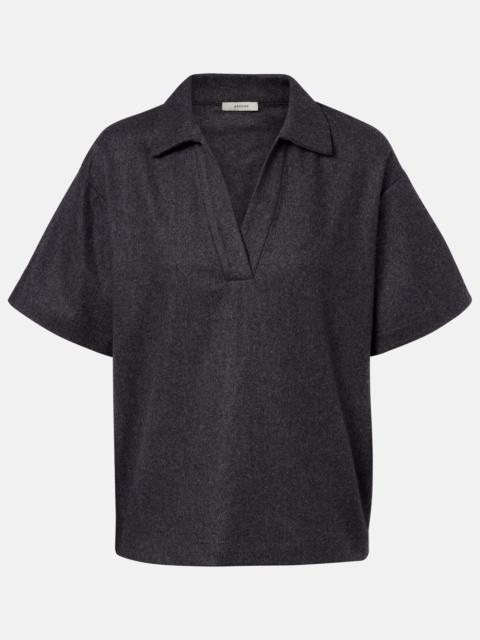 ASCENO Modena wool and cashmere flannel polo shirt