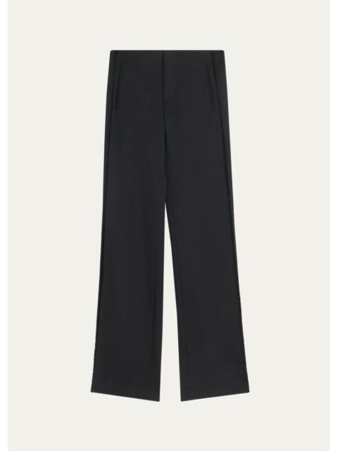 diotima Trine Handstitched Side Cutout Straight-Leg Trousers